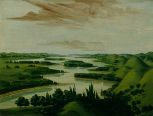 Vue de la tombe de Floyd, à 1300 miles au-dessus de Saint-Louis - George Catlin