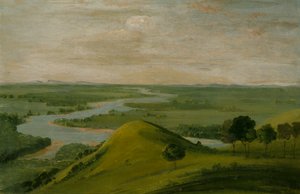 Vue de la Jonction de la Rivière Rouge et de la False Washita, au Texas, 1834-1835 - George Catlin