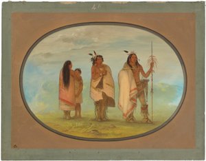 Chef Weeco, sa femme et un guerrier - George Catlin