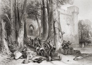 Le siège de Lathom House, 1644, gravé par W. Topham