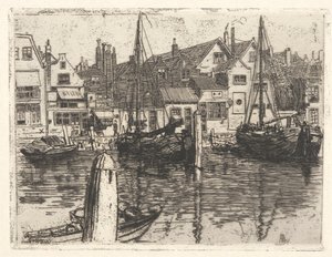 La Meuse à Dordrecht - George Charles Aid