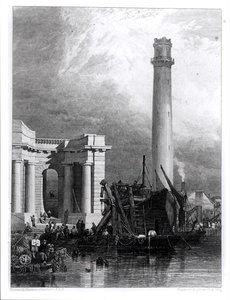 La tour de tir et le pont de Waterloo, gravé par G. Cooke - George Clarkson (after) Stanfield