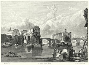 Il Ponto Rotto, Rome - George Clarkson after Stanfield