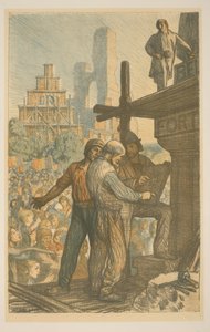 Ouvriers devant une foule - George Clausen