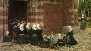 Grande messe dans un village de pêcheurs sur le Zuiderzee, Hollande, 1876