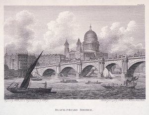 Pont de Blackfriars, Londres, 1827 - George Cooke