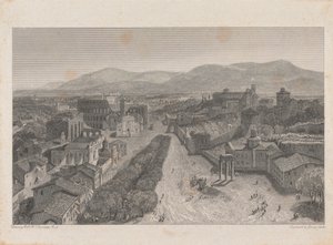 Le Forum romain depuis la tour du Capitole - George Cooke