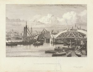 Les travaux du nouveau pont de Londres - George Cooke
