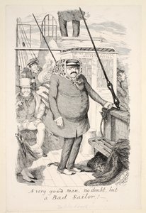 Un très bon homme, sans doute, mais un mauvais marin!, publié en 1845 - George Cruikshank