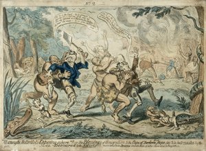 Tous Parmi les Hottentots Cabriolant à Terre..., publié le 7 septembre 1819 - George Cruikshank