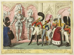 Dandys militaires anciens et modernes de 1450 - George Cruikshank