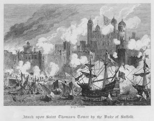 Attaque de la Tour Saint-Thomas par le duc de Suffolk (gravure)