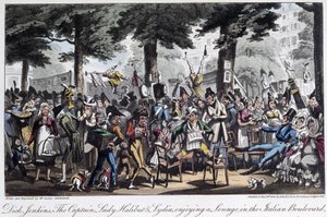 Boulevard des Italiens - dans « La vie à Paris » par David Carey, Londres - George Cruikshank