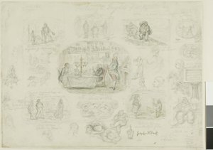 Modes et frayeurs de 1829 (recto); Anges toujours brillants et justes (verso) - George Cruikshank