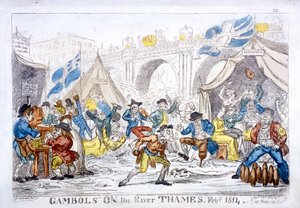 Jeux sur la Tamise, février 1814 - George Cruikshank