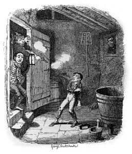 Illustration pour « Oliver Twist » (Olivier) de Charles Dickens (1812-1870), par George Cruikshank (1792-1878) - George Cruikshank