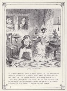 Illustration pour The Bachelor’s Own Book, or The Progress of Mr Lambkin (Gent) - George Cruikshank