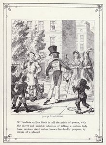 Illustration pour Le Livre du Célibataire, ou Le Progrès de M. Lambkin (Gent) - George Cruikshank