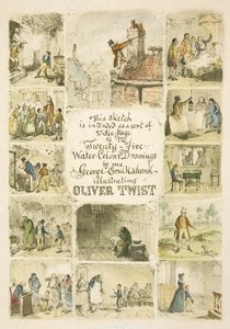 Illustration pour la page de titre "Oliver Twist" - George Cruikshank