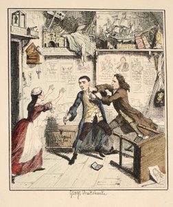 Jack Sheppard montre un caractère vindicatif, illustration de Jack Sheppard : A Romance de William Harrison Ainsworth, publié en 1839 - George Cruikshank