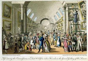 La grande galerie du Louvre - dans "Life in Paris" par David Carey, Londres - George Cruikshank