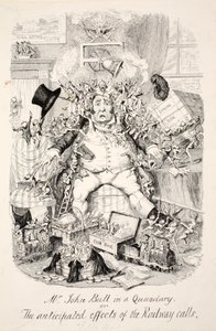 M. John Bull dans un dilemme ou les effets anticipés des appels du chemin de fer, publié en 1845 - George Cruikshank