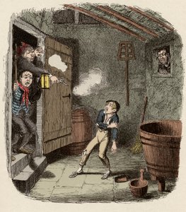 Oliver surpris et blessé lors de la tentative de cambriolage - Le Cambriolage - Illustration pour 