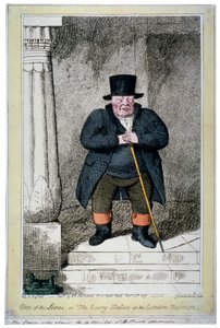 Un des lions - ou la statue vivante au musée de Londres, 1817 - George Cruikshank