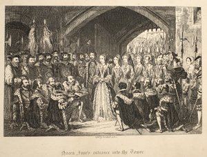 Entrée de la reine Jane dans la tour, de The Tower of London, pub. 1840 - George Cruikshank