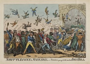 Volants et maquereaux, ou membres allant voter sur la loi sur le maïs, 14 mars - George Cruikshank