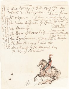 Croquis de hussard monté - George Cruikshank