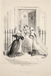 Le commérage du matin, de La plus grande peste de la vie, pub. 1847 - George Cruikshank