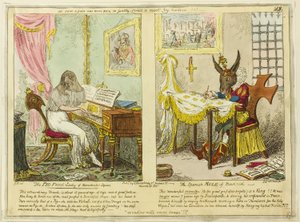The Pig Faced Lady of Manchester Square et The Spanish Mule of Madrid (La mule espagnole de Madrid) - George Cruikshank