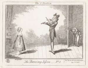 La leçon de danse : la première position - George Cruikshank