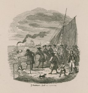 La promenade, Hôpital de Greenwich - George Cruikshank