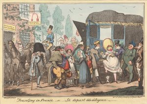 Voyager en France - ou, - Le départ de la diligence - George Cruikshank