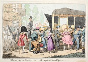 Voyage en France ou Le Départ de la Diligence, pub. 1835 - George Cruikshank