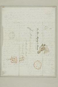 Sans titre (lettre de Cruikshank avec croquis d
