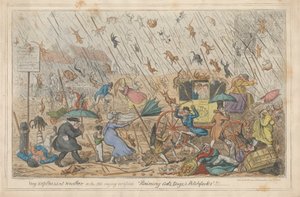 Temps très désagréable, ou, le vieux dicton vérifié "Il pleut des chats, des chiens et des fourches."!!! - George Cruikshank