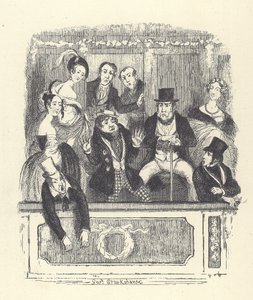 Spectateurs victoriens dans une loge à un théâtre de Londres (gravure) - George Cruikshank
