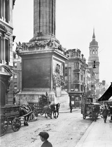 Monument et Saint Magnus le Martyr, Lower Thames St, City of London, avant 1933 - George Davison Reid