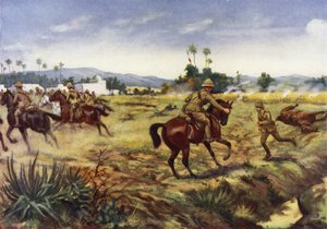 Le soldat Charles Hull sauvant la vie du capitaine G E D Learoyd, Hafiz Kor, frontière nord-ouest, Inde, 5 septembre 1915