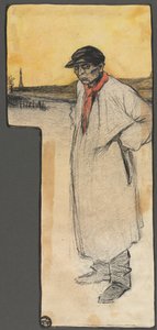 Conception pour une illustration de livre, figure masculine debout - George Dupuis