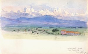 Monts Albains depuis la Via Tuscolana, Rome, 1900