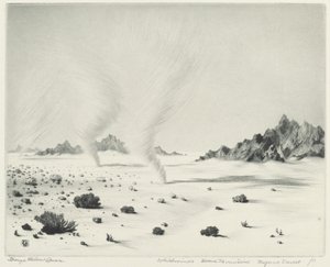 Tourbillons, montagnes mortes, désert de Mojave, Californie