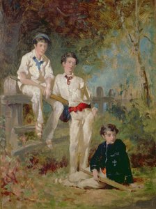Trois jeunes joueurs de cricket, vers 1883 - George Elgar Hicks