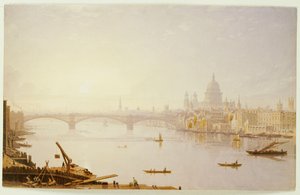 Pont de Southwark et cathédrale Saint-Paul depuis le pont de Londres - George Fennel Robson