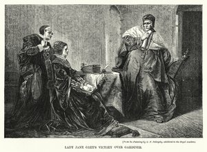 Victoire de Lady Jane Grey sur Gardiner (gravure) - George Frederick Folingsby