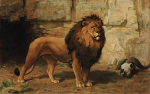 Un lion gardant son antre - George Goodwin Jnr Kilburne