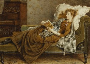Une jeune femme lisant à l